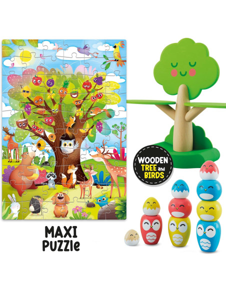 Lisciani - Montessori Baby Wood Tree Balancing