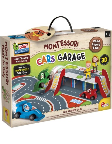 Montessori Wood Cars Garage