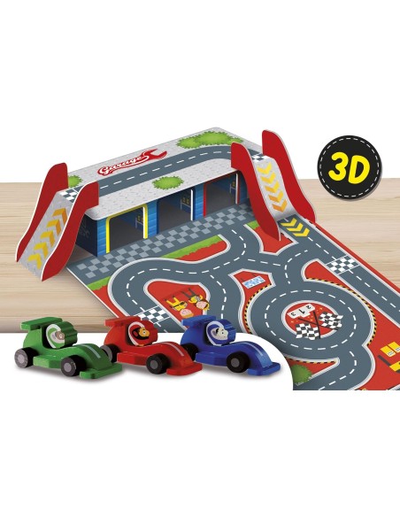 Montessori Wood Cars Garage