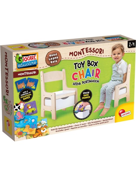 Montessori Wood Toy Box Chair