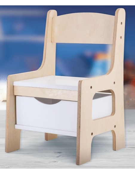 Montessori Wood Toy Box Chair