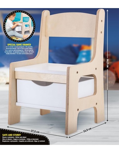 Montessori Wood Toy Box Chair
