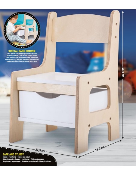 Montessori Wood Toy Box Chair