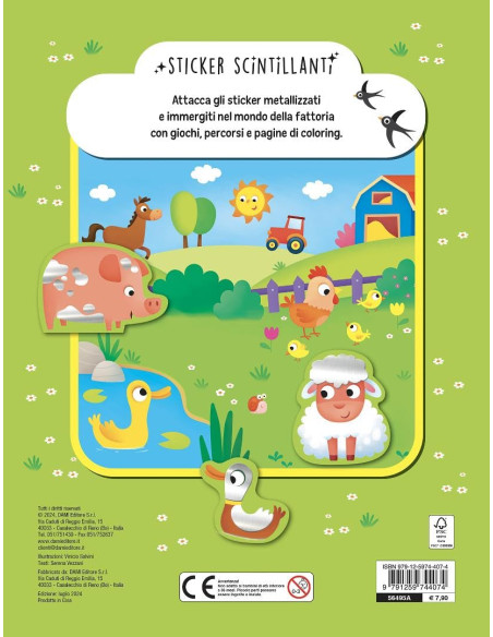 Giunti - Fattoria. Giochi, attività divertenti e tanti sticker scintillanti.