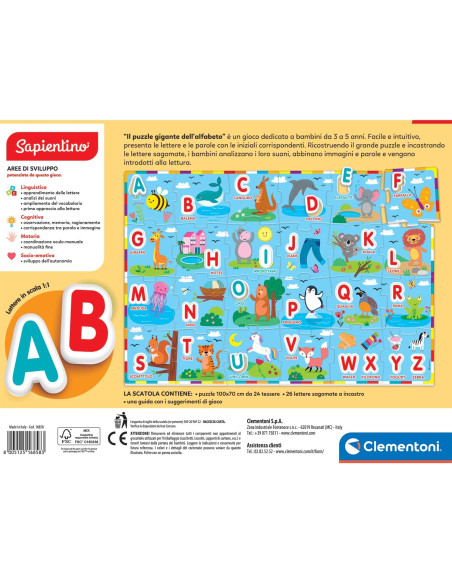 Clementoni - Puzzle Gigante dell'alfabeto