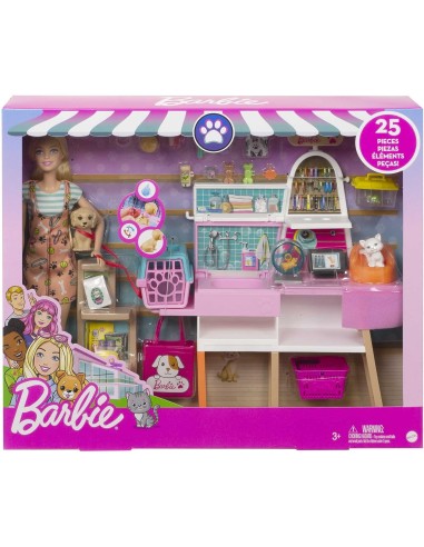 Barbie - Playset Negozio degli Animali con Bambola Bionda