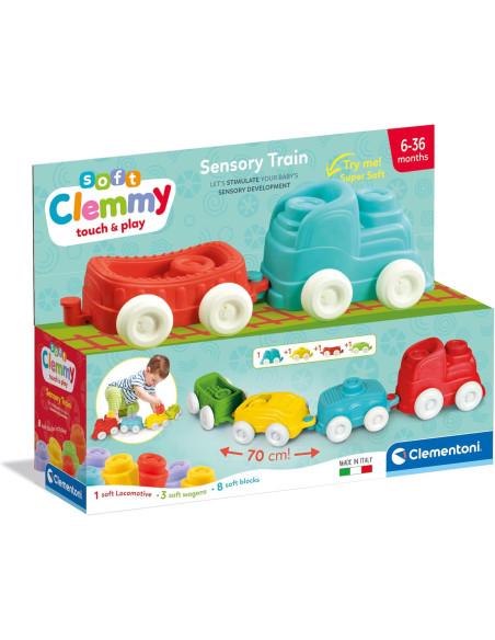  Clementoni - Playset Treno con Mattoncini Morbidi