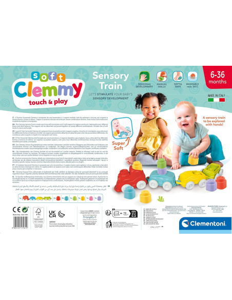  Clementoni - Playset Treno con Mattoncini Morbidi