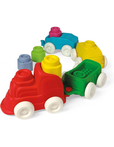  Clementoni - Playset Treno con Mattoncini Morbidi