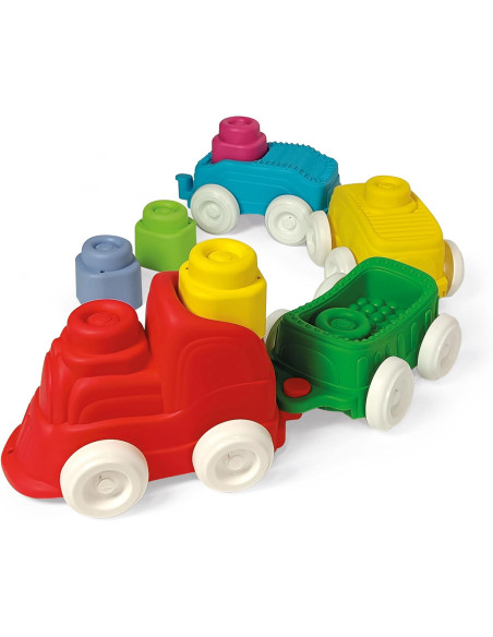  Clementoni - Playset Treno con Mattoncini Morbidi