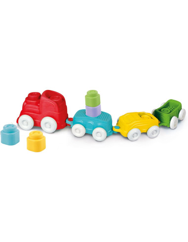  Clementoni - Playset Treno con Mattoncini Morbidi