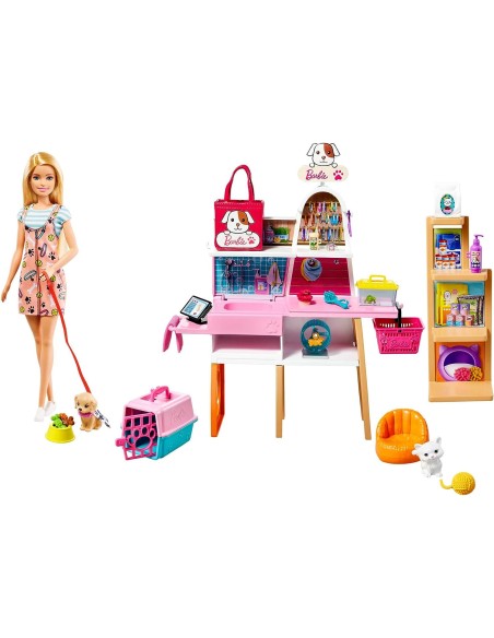 Barbie - Playset Negozio degli Animali con Bambola Bionda