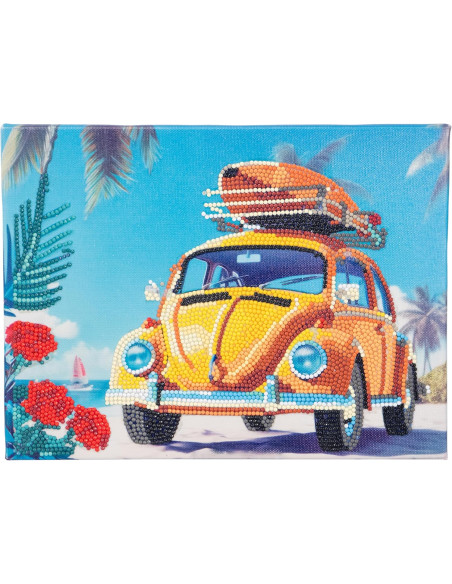 Diamantiny quadro maggiolino giallo retro