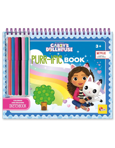 Lisciani - Gabby's dollhouse sketchbook Purr-ific colorare e disegnare