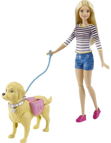 Barbie a spasso con i cuccioli