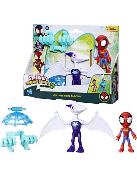 Spidey and his Amazing Friends Spidey Dino con Personaggio e Accessori 