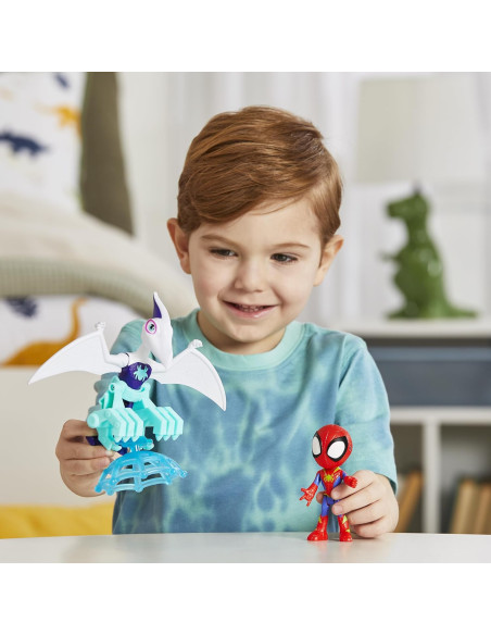 Spidey and his Amazing Friends Spidey Dino con Personaggio e Accessori 