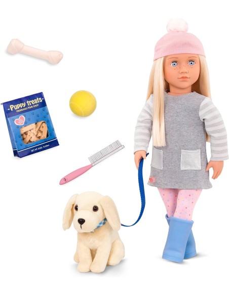 Our Generetion Dolls - Bambola con Megan e cane golden retriver cm. 46