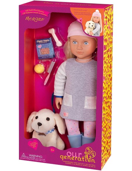 Our Generetion Dolls - Bambola con Megan e cane golden retriver cm. 46
