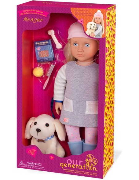 Our Generetion Dolls - Bambola con Megan e cane golden retriver cm. 46