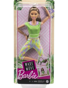 Barbie Bambola Snodata Castana chiara abito verde