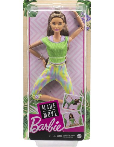 Barbie Bambola Snodata Castana chiara abito verde