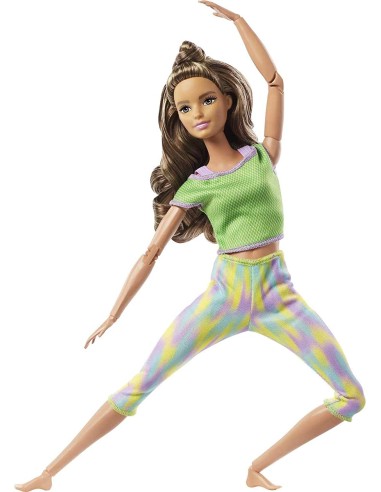 Barbie Bambola Snodata Castana chiara abito verde