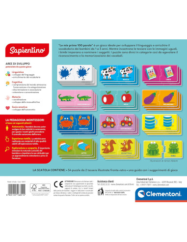 Clementoni - Montessori Prime 100 Parole