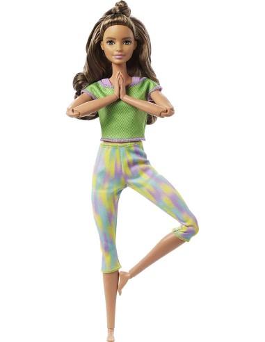 Barbie Bambola Snodata Castana chiara abito verde