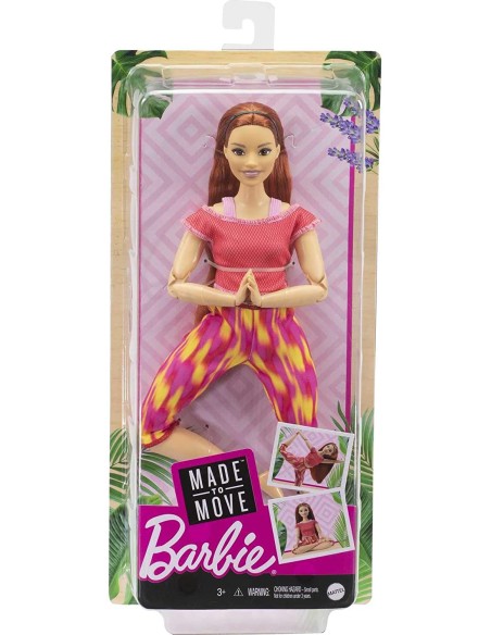 Barbie Bambola Snodata Curvy e Capelli Lunghi Rossi abito fucsia