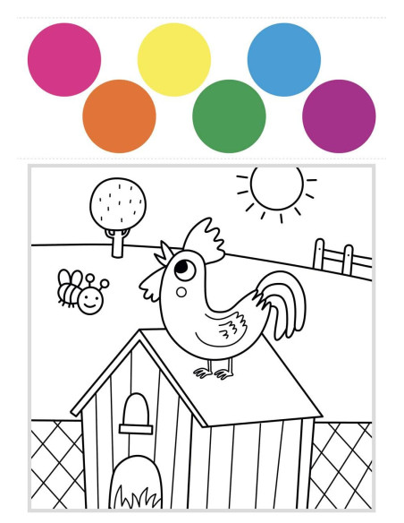 Giunti - Colora la fattoria. Colori magici. Ediz. illustrata. Con pennello