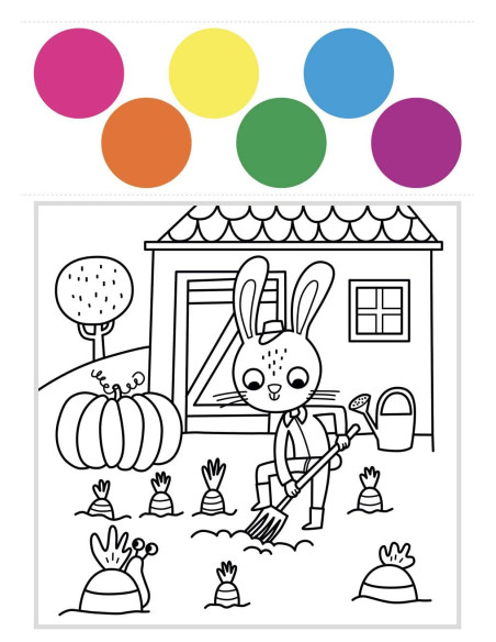 Giunti - Colora la fattoria. Colori magici. Ediz. illustrata. Con pennello