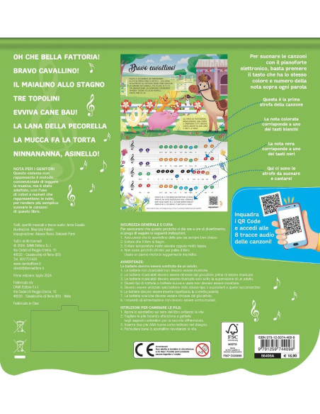 Giunti - Il libro pianoforte della fattoria. Con 8 famose canzoncine da leggere, cantare e suonare!