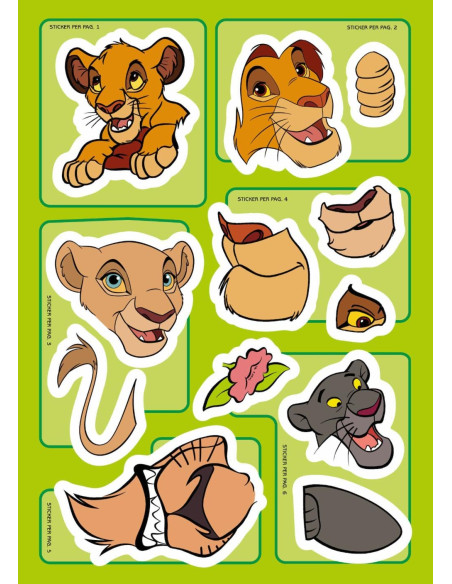 Giunti - Il re Leone e Animali Grandi Stacca e Attacca