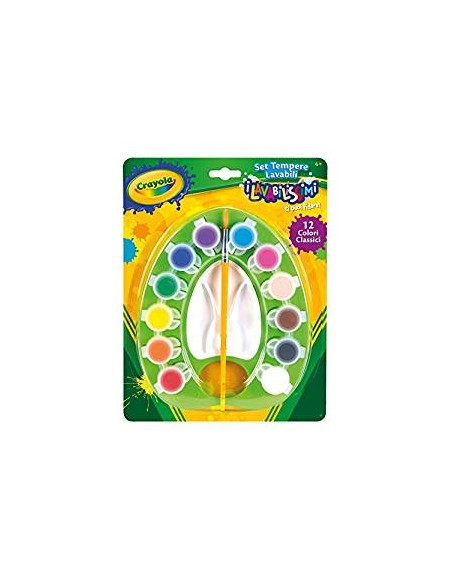 Crayola Set 12 Tempere Lavabili I Lavabilissimi