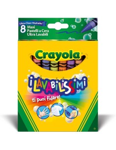 Pastelli a cera ultra lavabili 8 maxi 