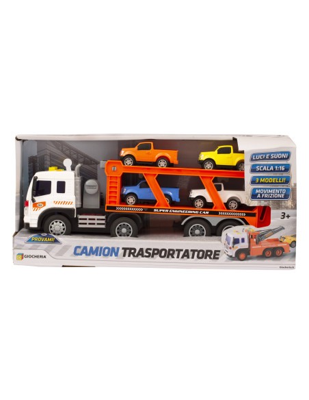 Fast Wheels Veicoli da Lavoro Camion trasportatore con 4 macchinine