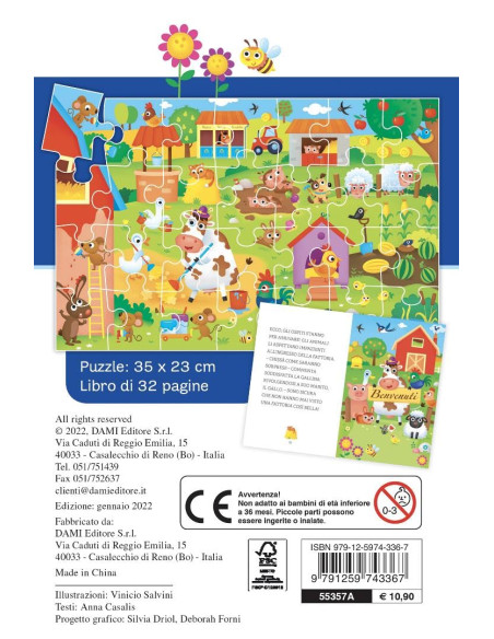 Giunti - Gli animali della fattoria. Storie da costruire. Ediz. a colori. Con puzzle da 28 pezzi 