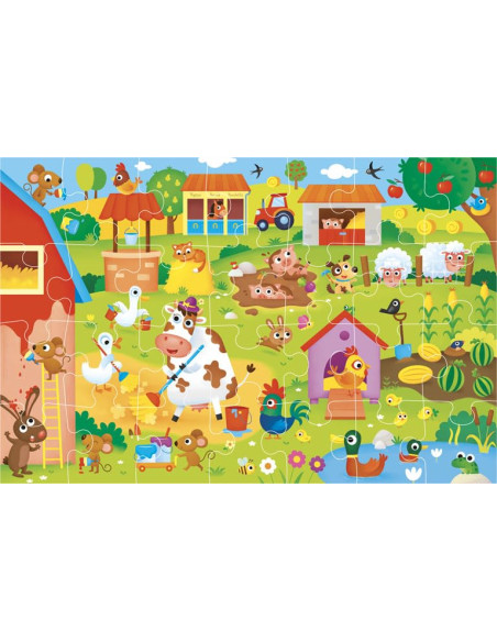 Giunti - Gli animali della fattoria. Storie da costruire. Ediz. a colori. Con puzzle da 28 pezzi 