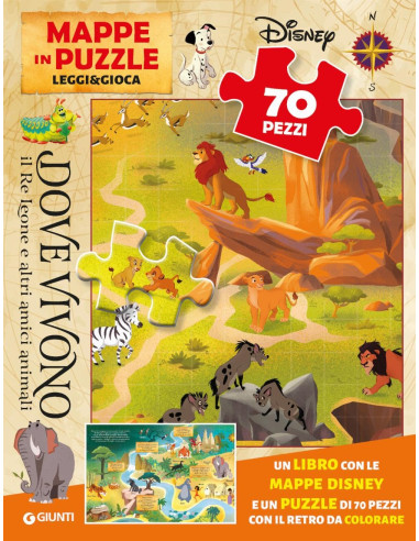 Giunti - Libro Puzzle, Dove vivono il Re Leone...