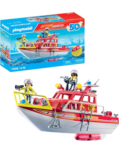 Playmobil - Barca di vigili del fuoco