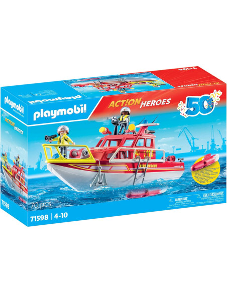 Playmobil - Barca di vigili del fuoco