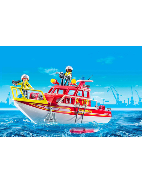 Playmobil - Barca di vigili del fuoco