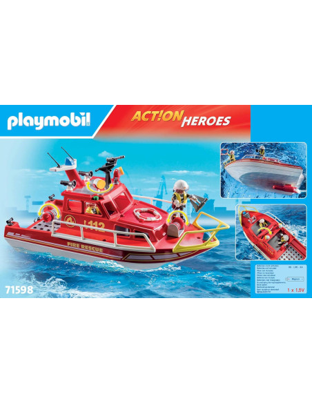 Playmobil - Barca di vigili del fuoco
