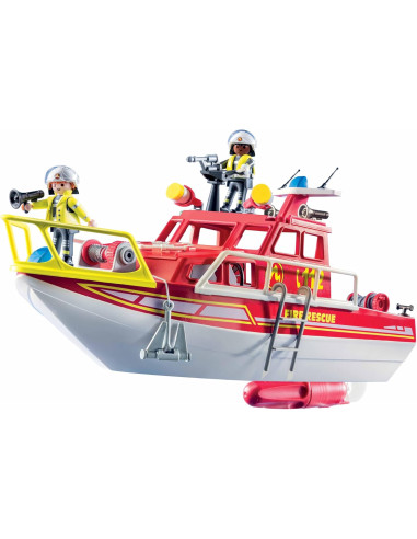Playmobil - Barca di vigili del fuoco