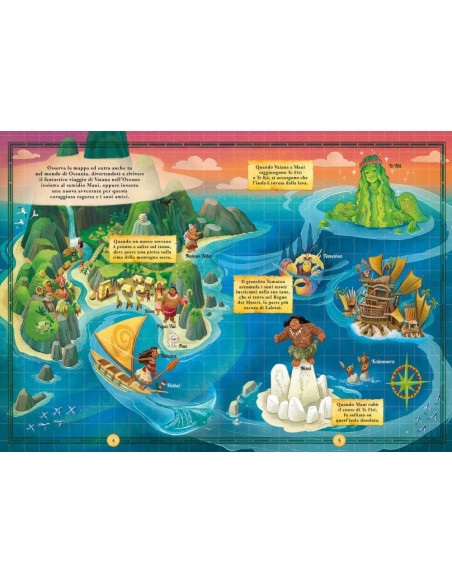 Giunti - Dove vivono Vaiana e altri amici d’avventura. Mappe in puzzle.