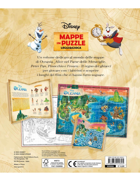 Giunti - Dove vivono Vaiana e altri amici d’avventura. Mappe in puzzle.