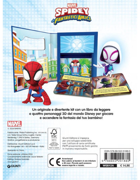 Giunti - Spidey e i suoi fantastici amici Baby box con 4 figurine 3D