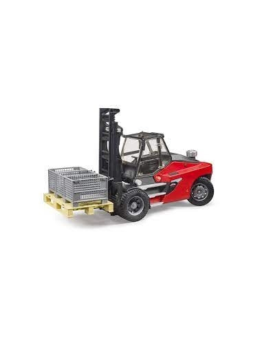 Bruder - Linde HT160 muletto con pallet e 3 ceste
