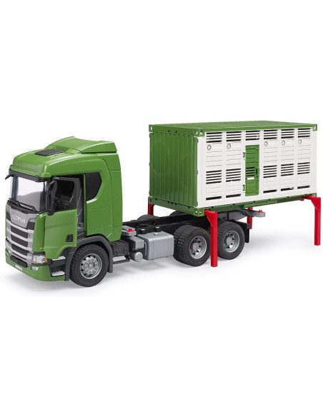 Bruder - Scania Super 560R Camion trasporto bestiame con un bovino